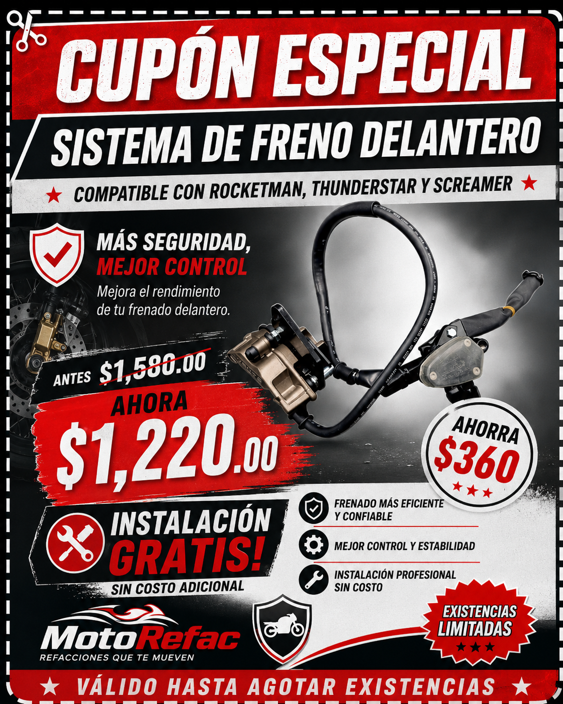 Cupón 3 — Promoción MotoRefac
